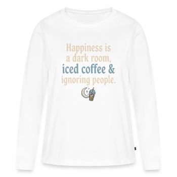 Chambre noire, café et ignorance - T-shirt manches longues Premium bio Femme - blanc - Devant - Julia (174cm)