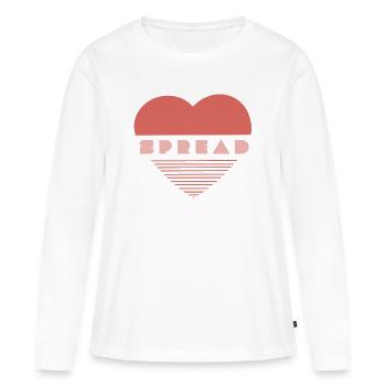 Spread love - T-shirt manches longues Premium bio Femme - blanc - Devant - Julia (174cm)
