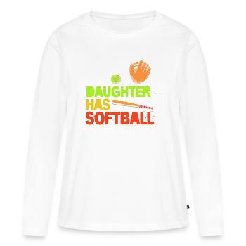 Maman de softball Maman de softball - T-shirt manches longues Premium bio Femme - blanc - Devant - Julia (174cm)