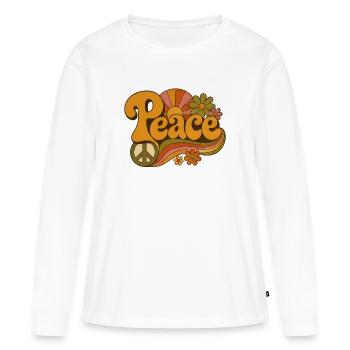 paix - T-shirt manches longues Premium bio Femme - blanc - Devant - Julia (174cm)