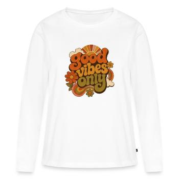 Vibes - T-shirt manches longues Premium bio Femme - blanc - Devant - Julia (174cm)