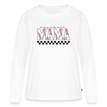 Saison de Baseball Mama - T-shirt manches longues Premium bio Femme - blanc - Devant - Julia (174cm)