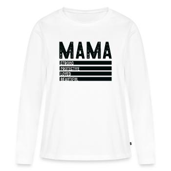 Valeurs fortes de Mama - T-shirt manches longues Premium bio Femme - blanc - Devant - Julia (174cm)
