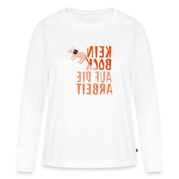Écriture miroir drôle « Kein Bock auf die Arbeit » - T-shirt manches longues Premium bio Femme - blanc - Devant - Julia (174cm)