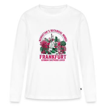 Merveille botanique du berger allemand de la ville de Francfort - T-shirt manches longues Premium bio Femme - blanc - Devant - Julia (174cm)
