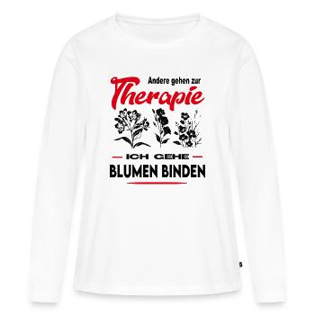 Fleuriste Fleuriste Fleuriste Vendeur de fleurs Profession - T-shirt manches longues Premium bio Femme - blanc - Devant - Julia (174cm)