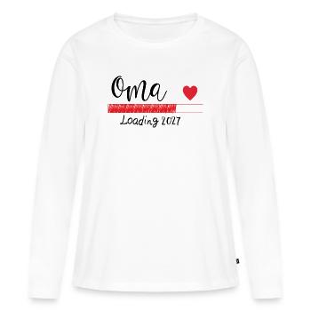 Grand-mère 2027 - T-shirt manches longues Premium bio Femme - blanc - Devant - Julia (174cm)