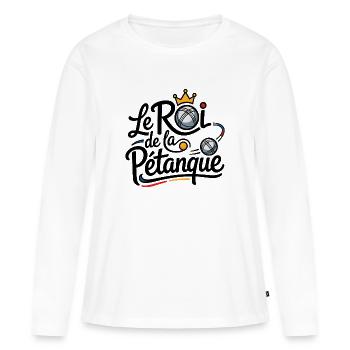 Le Roi de la Pétanque - T-shirt manches longues Premium bio Femme - blanc - Devant - Julia (174cm)