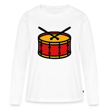Icône des Stadium Drum Ultras - T-shirt manches longues Premium bio Femme - blanc - Devant - Julia (174cm)