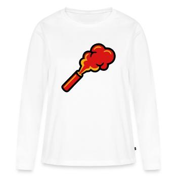 Icône de fumée Pyro du Bengale - T-shirt manches longues Premium bio Femme - blanc - Devant - Julia (174cm)