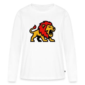 Logo de la mascotte du Lion - T-shirt manches longues Premium bio Femme - blanc - Devant - Julia (174cm)