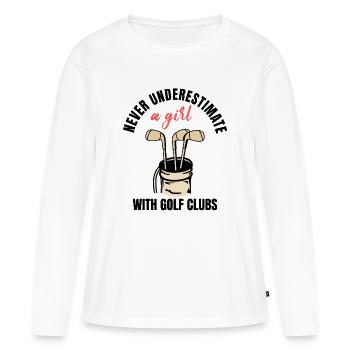 Golf Girl Power - Women's Premium Organic Long Sleeve Shirt - white - Front - Julia (174cm)
