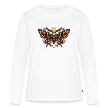 Halloween gothique de papillon - T-shirt manches longues Premium bio Femme - blanc - Devant - Julia (174cm)