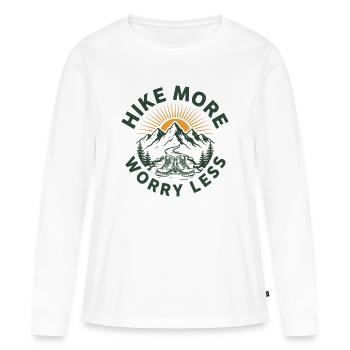 Hike More Worry Less Vintage - T-shirt manches longues Premium bio Femme - blanc - Devant - Julia (174cm)