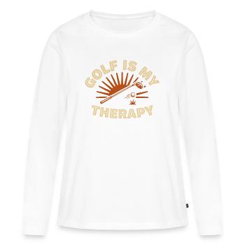 Golf Is My Therapy Retro - T-shirt manches longues Premium bio Femme - blanc - Devant - Julia (174cm)
