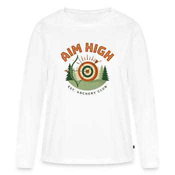 Aim High Archery Club - T-shirt manches longues Premium bio Femme - blanc - Devant - Julia (174cm)
