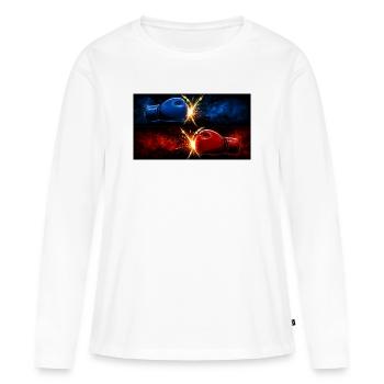 GRÈVE NA UDAR-ON - T-shirt manches longues Premium bio Femme - blanc - Devant - Julia (174cm)