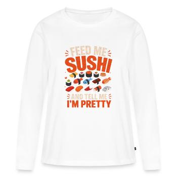 Sushi Cadeaux de sushi japonais - T-shirt manches longues Premium bio Femme - blanc - Devant - Julia (174cm)