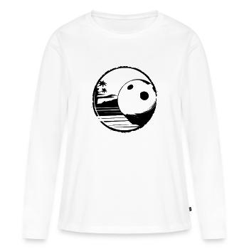 Bowling - T-shirt manches longues Premium bio Femme - blanc - Devant - Julia (174cm)
