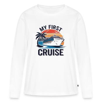 Ma Première Croisière - T-shirt manches longues Premium bio Femme - blanc - Devant - Julia (174cm)