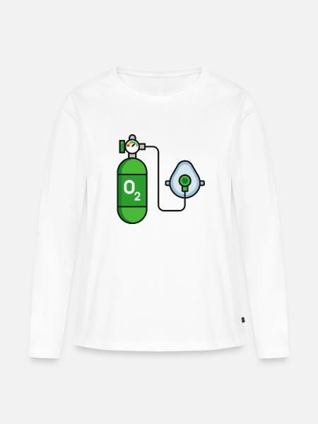 Grüner Sauerstofftank - Frauen Premium Bio Langarmshirt - Weiß