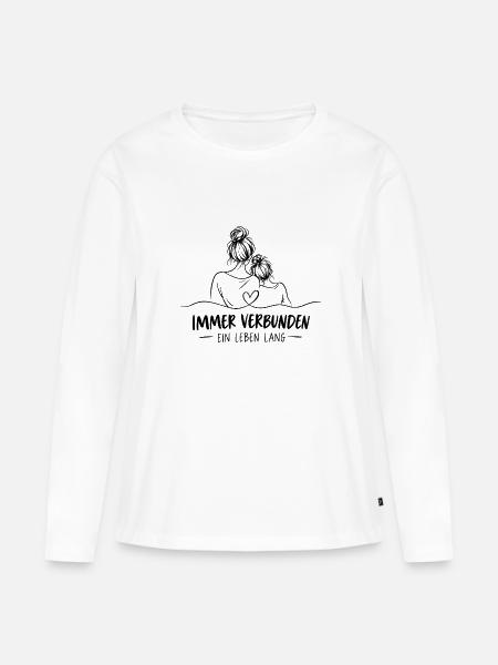 Immer verbunden - Frauen Premium Bio Langarmshirt - Weiß