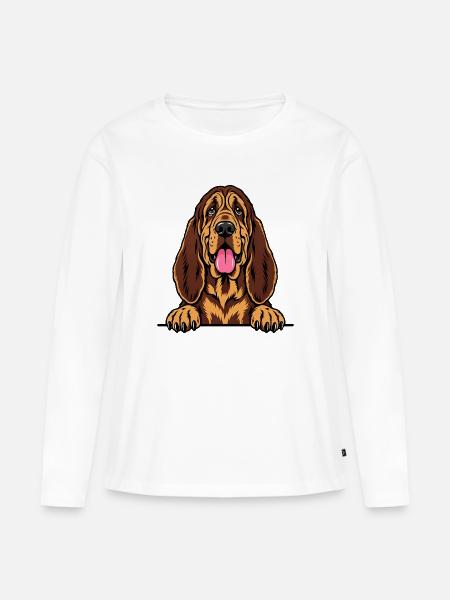 Bloodhound - Frauen Premium Bio Langarmshirt - Weiß