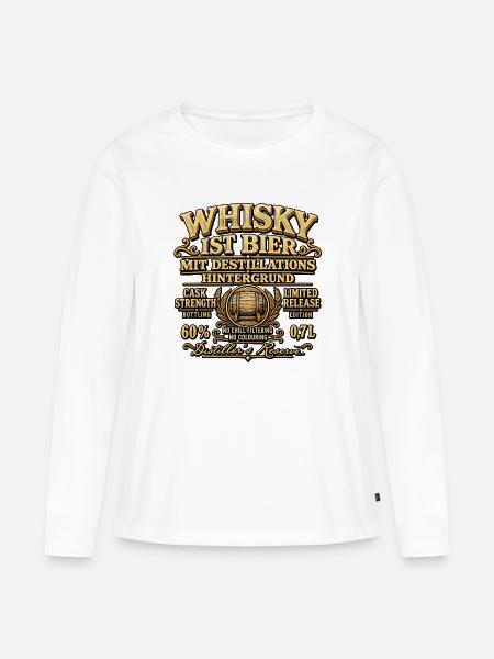 Whisky Ist Bier Destillat Hintergrund - Frauen Premium Bio Langarmshirt - Weiß