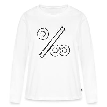 Promillezeichen handgezeichnet - Frauen Premium Bio Langarmshirt - Weiß - Vorne - Julia (174cm)