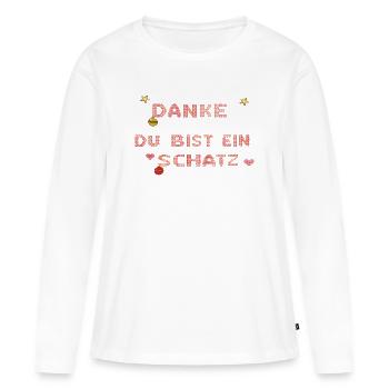 du bist ein Schatz - Frauen Premium Bio Langarmshirt - Weiß - Vorne - Julia (174cm)