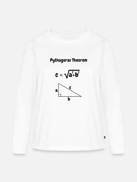 Pythagorassatz – Mathematikgeschenk - Frauen Premium Bio Langarmshirt - Weiß