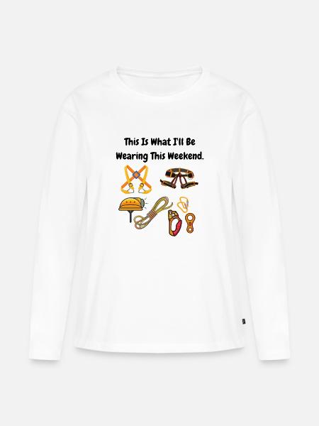 Wochenendhöhlen-Ausrüstung – lustiges Höhlenforschungsgeschenk - Frauen Premium Bio Langarmshirt - Weiß