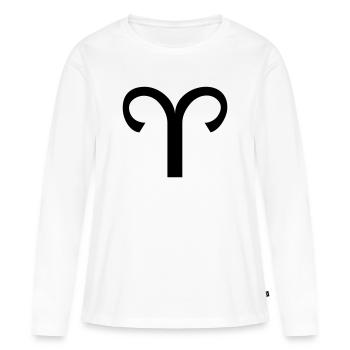 Sternzeichen Widder - Frauen Premium Bio Langarmshirt - Weiß - Vorne - Julia (174cm)