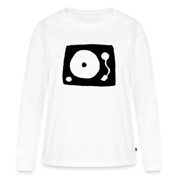 tourne-disque - T-shirt manches longues Premium bio Femme - blanc - Devant - Julia (174cm)