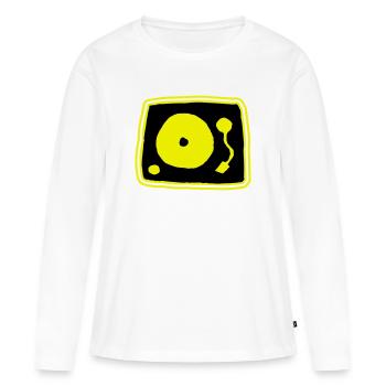 tourne-disque - T-shirt manches longues Premium bio Femme - blanc - Devant - Julia (174cm)