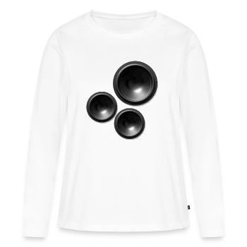 haut-parleurs haut-parleurs - T-shirt manches longues Premium bio Femme - blanc - Devant - Julia (174cm)