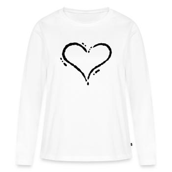Herz - Scribble (Zeichnung) - Frauen Premium Bio Langarmshirt - Weiß - Vorne - Julia (174cm)