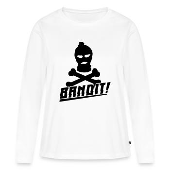 masque de ski bandit - T-shirt manches longues Premium bio Femme - blanc - Devant - Julia (174cm)