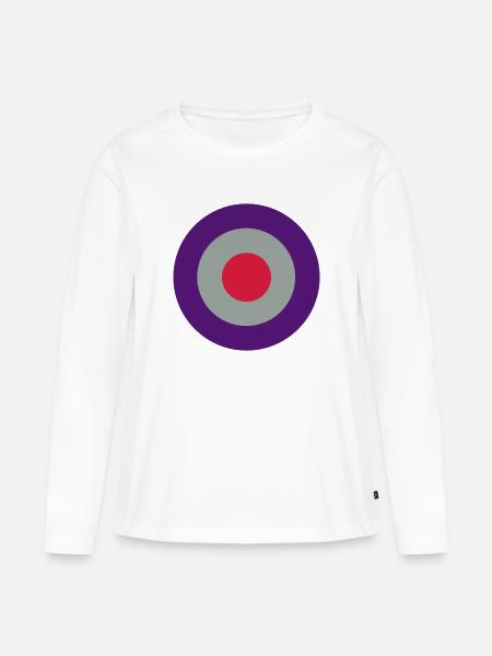 Kreisziel Kontrast Muster - Frauen Premium Bio Langarmshirt - Weiß