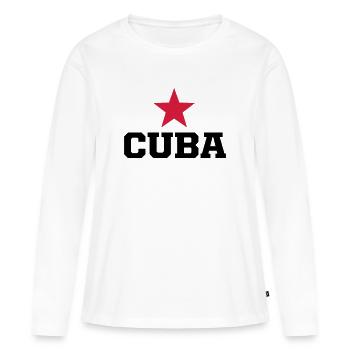 cuba revolucion - T-shirt manches longues Premium bio Femme - blanc - Devant - Julia (174cm)