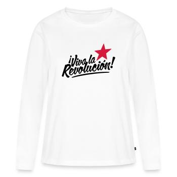 viva la revolucion - revolution! - Women's Premium Organic Long Sleeve Shirt - white - Front - Julia (174cm)