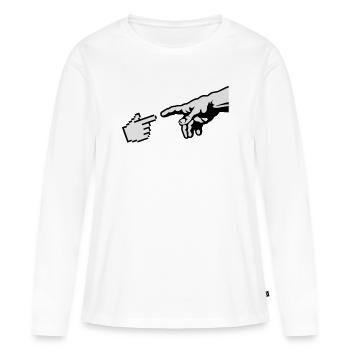 Hand of god Michelangelo - T-shirt manches longues Premium bio Femme - blanc - Devant - Julia (174cm)