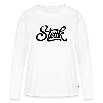Steak, Metzger, Fleischesser - Frauen Premium Bio Langarmshirt - Weiß - Vorne - Julia (174cm)