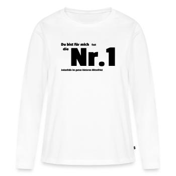 Nummer Eins - Frauen Premium Bio Langarmshirt - Weiß - Vorne - Julia (174cm)
