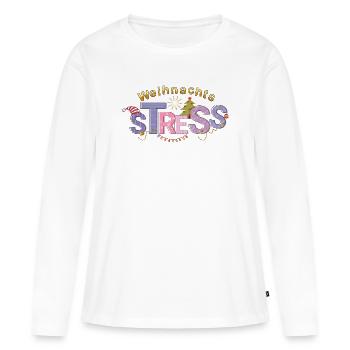 Le stress de Noël - T-shirt manches longues Premium bio Femme - blanc - Devant - Julia (174cm)