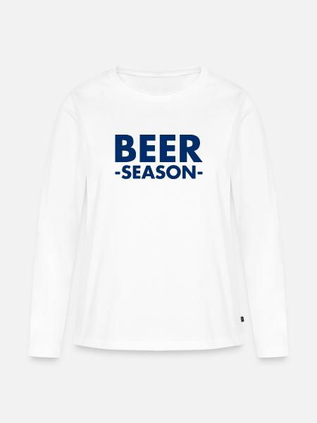 Beer Season - Bier Saison - Frauen Premium Bio Langarmshirt - Weiß