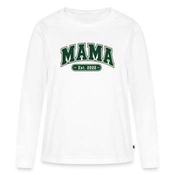 Mama Est 2022 - Collegiate - T-shirt manches longues Premium bio Femme - blanc - Devant - Julia (174cm)