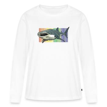 Requin-baleine Rhincodon typus - T-shirt manches longues Premium bio Femme - blanc - Devant - Julia (174cm)