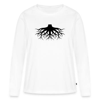 Tree Roots - Women's Premium Organic Long Sleeve Shirt - white - Front - Julia (174cm)