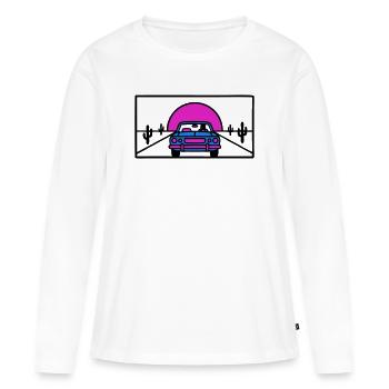 Desert Highway Car Logo - Women's Premium Organic Long Sleeve Shirt - white - Front - Julia (174cm)